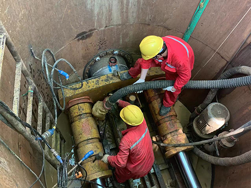 樹脂混凝土微型頂管施工現(xiàn)場(chǎng)